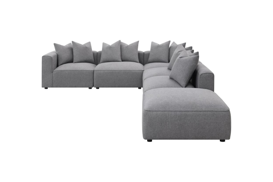 Seccional modular tapizado Jennifer de 6 piezas gris 551594-SET