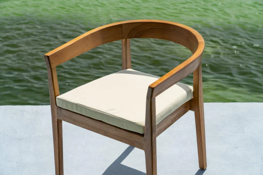 Bali Teak Dining Armchair SKU: PJO-3601-NAT-AC-CUSH-SET2