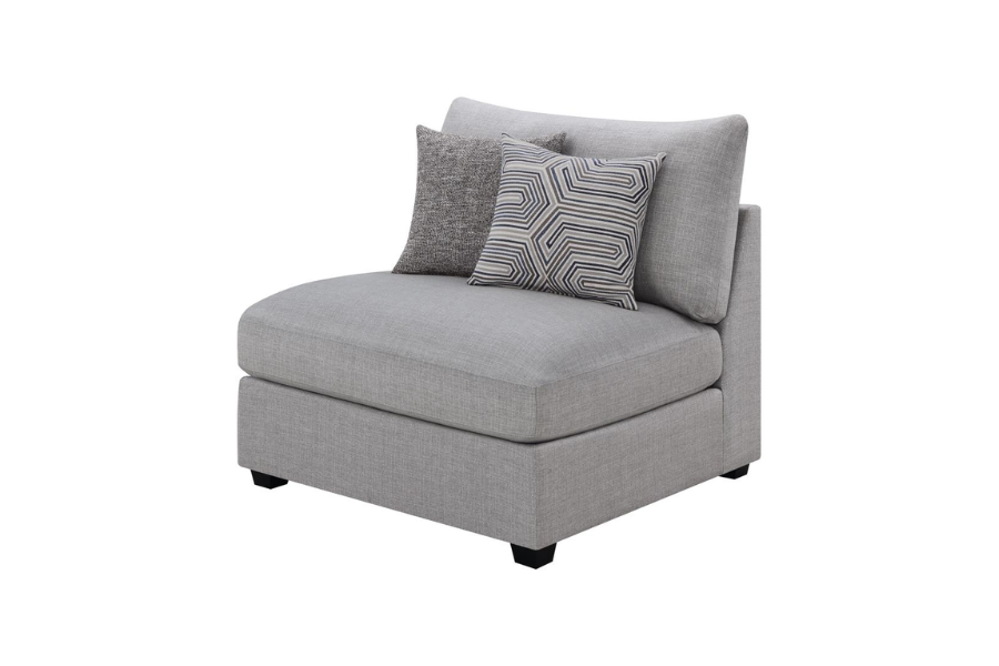 Silla tapizada sin brazos Cambria gris 551511