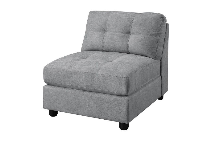 Sillón sin brazos con respaldo acolchado y capitoné Claude Dove 551004