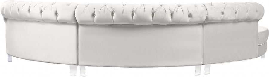 Anabella Modular Velvet Sectional SKU: 697Skyblu-Sec-3PC