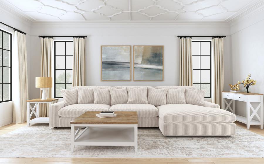 Blaine Upholstered Armless Chair Fog 509997 & Sand 509897. - Venini Furniture