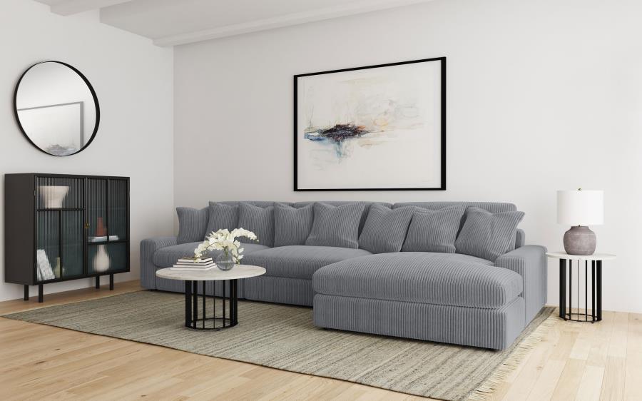Blaine Upholstered Armless Chair Fog 509997 & Sand 509897. - Venini Furniture