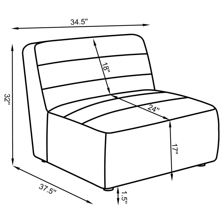 Sunny Upholstered Armless Chair Natural 551621 AND Dark Charcoal 552081 - Venini Furniture