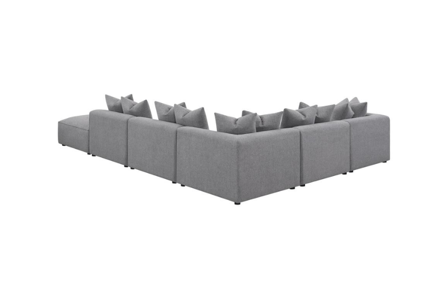 Seccional modular tapizado Jennifer de 6 piezas gris 551594-SET