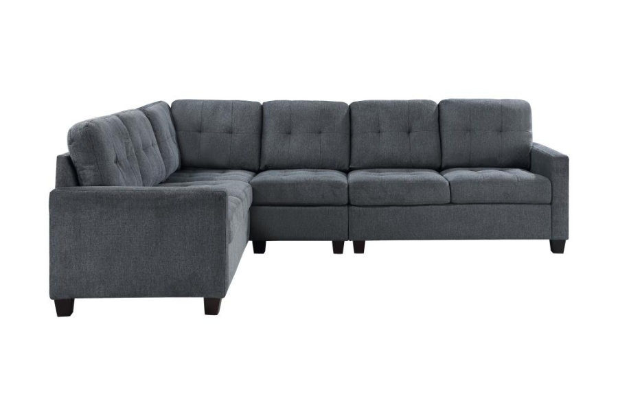 Georgina - Seccional modular tapizado de 4 piezas en gris acero 551701-SET