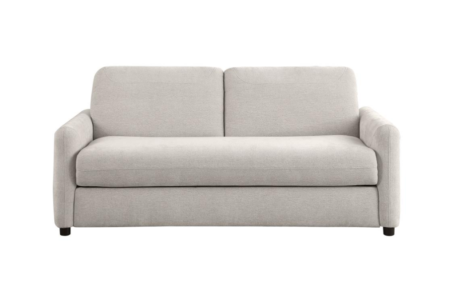 Sofá cama tapizado Rylie con colchón tamaño queen beige 360027