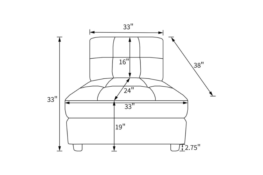 Sofá modular seccional tapizado de 7 piezas Claude Dove 551004-SETA