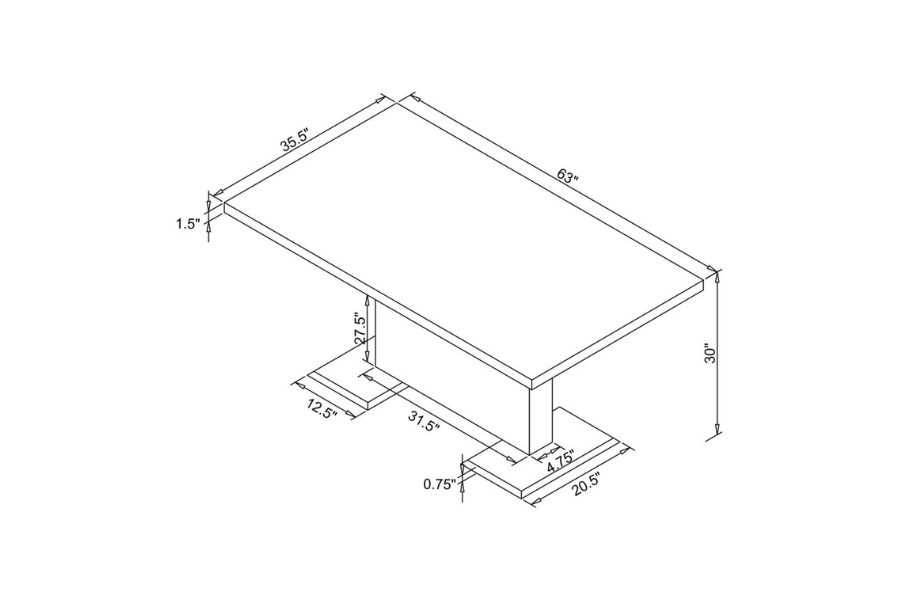 Dining Table White High Gloss and White 102310