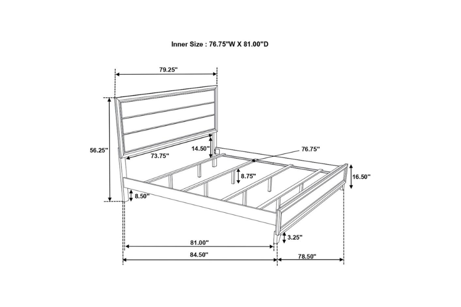 Cama con paneles Watson Wood Eastern King en roble gris 212421KE