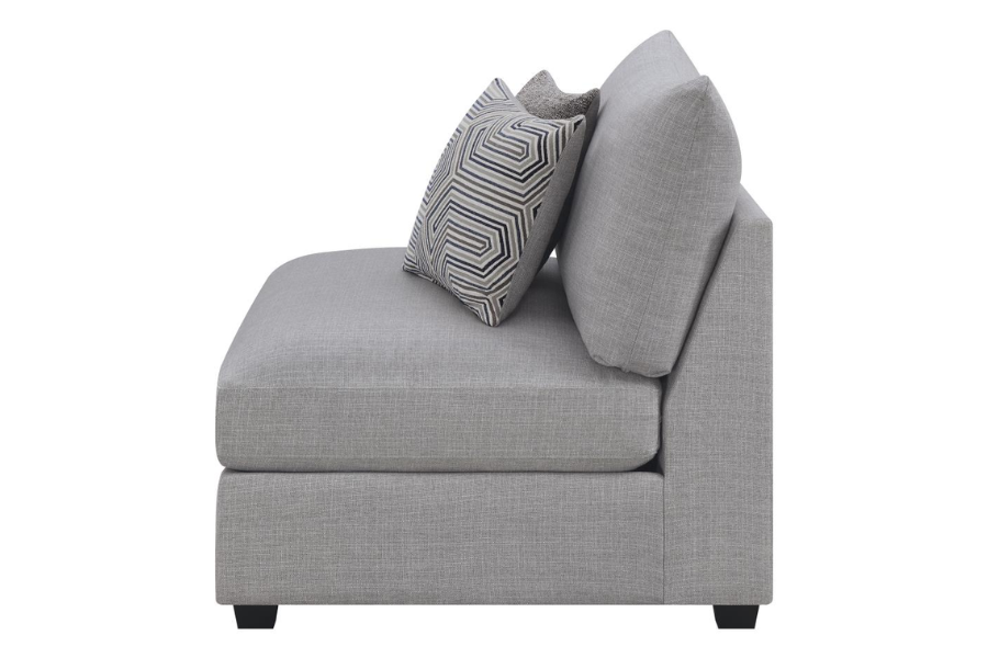 Silla tapizada sin brazos Cambria gris 551511