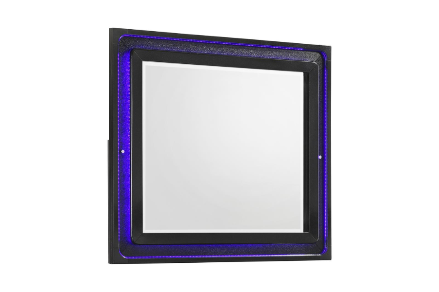 Juego de dormitorio Penélope de 5 piezas con cama tamaño king en color Midnight Star 223571KE-S5