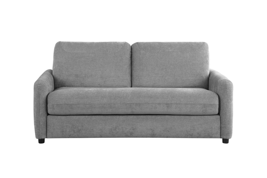 Próximamente sofá cama tapizado Rylie con colchón tamaño queen gris 360029