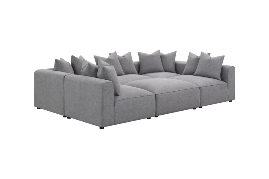Seccional modular tapizado Jennifer de 6 piezas gris 551594-SET