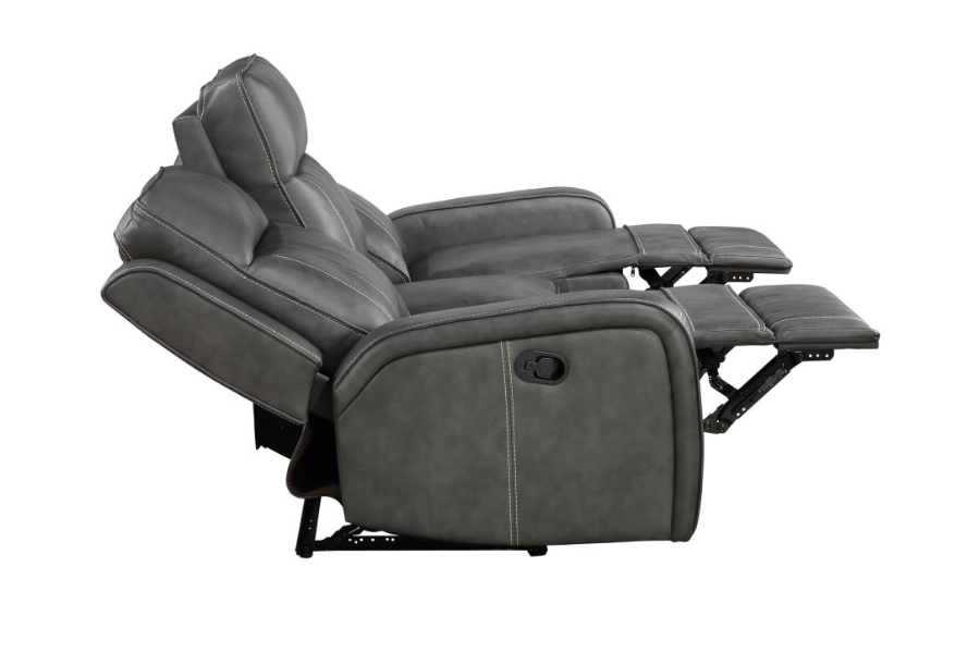Conjunto de sofá reclinable tapizado de 3 piezas Raelynn gris 603191-S3