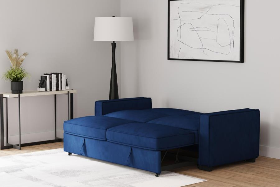 Sofá cama convertible tapizado Gretchen azul marino 360240