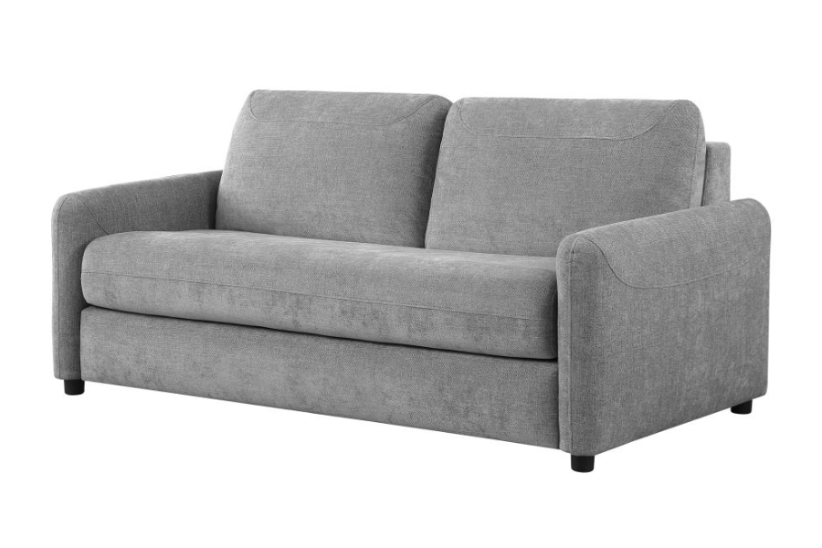 Próximamente sofá cama tapizado Rylie con colchón tamaño queen gris 360029