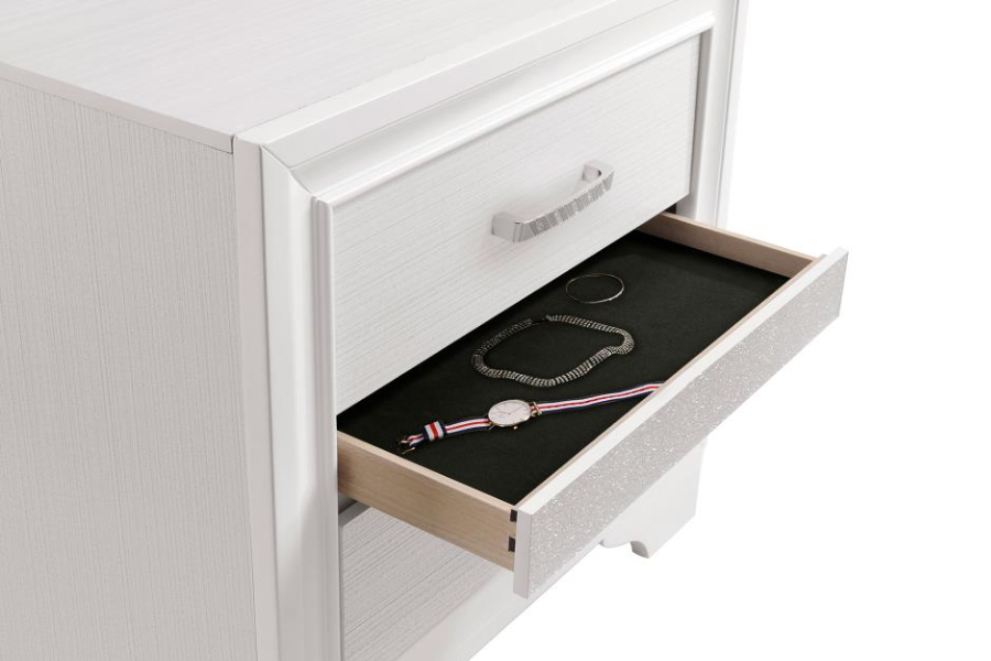 Juego de dormitorio de 4 piezas Miranda Queen en color blanco 205111Q-S4