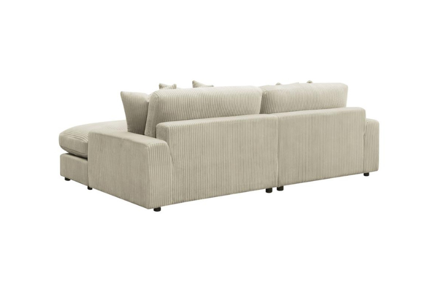 Sofá chaise longue reversible tapizado Blaine en color arena 509899