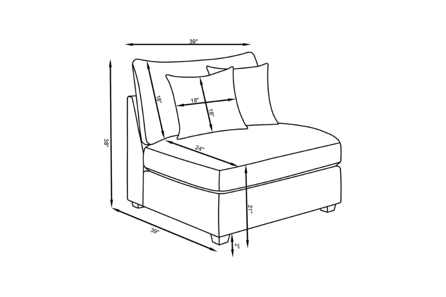 Silla tapizada sin brazos Cambria gris 551511