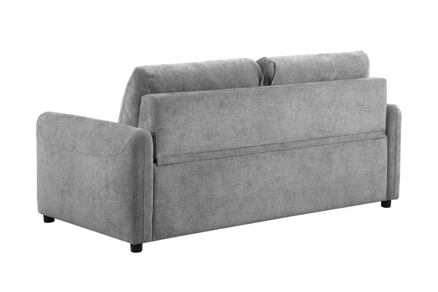 Próximamente sofá cama tapizado Rylie con colchón tamaño queen gris 360029