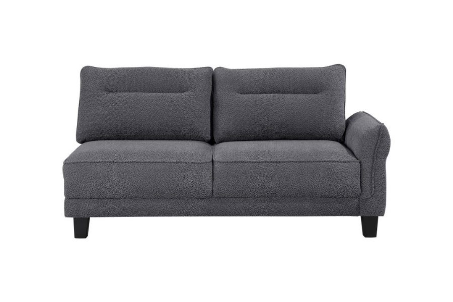 Sofá chaise longue con brazos curvos tapizado en gris Caspian 509540