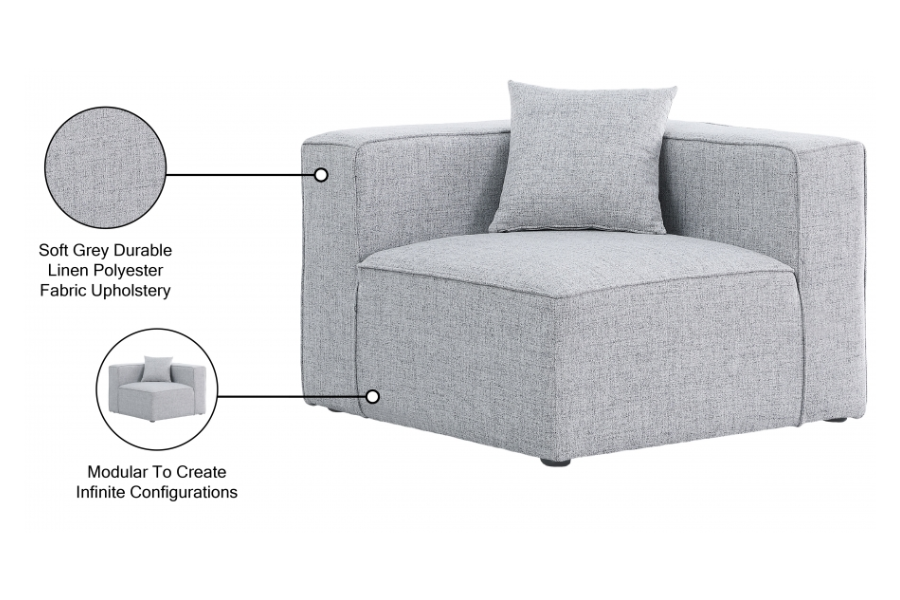 Cube Modular Corner Chair SKU: 630Grey-Corner