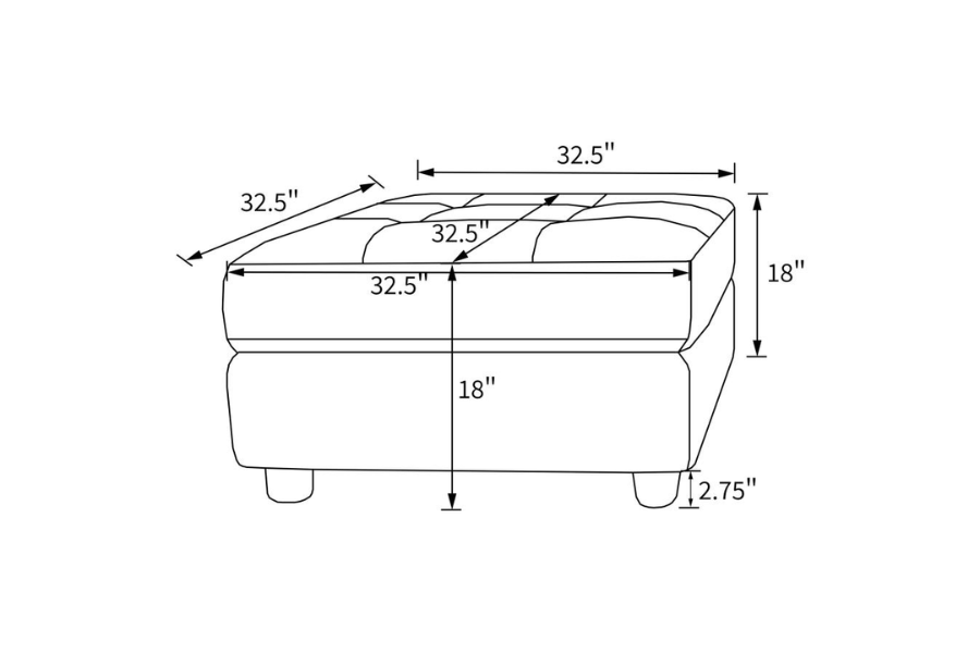 Sofá modular seccional tapizado de 7 piezas Claude Dove 551004-SETA