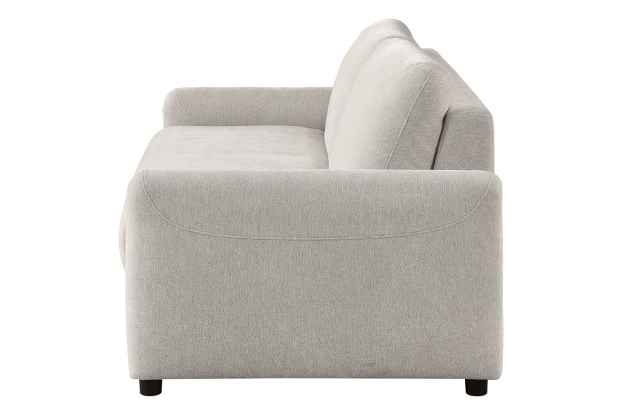 Sofá cama tapizado Rylie con colchón tamaño queen beige 360027
