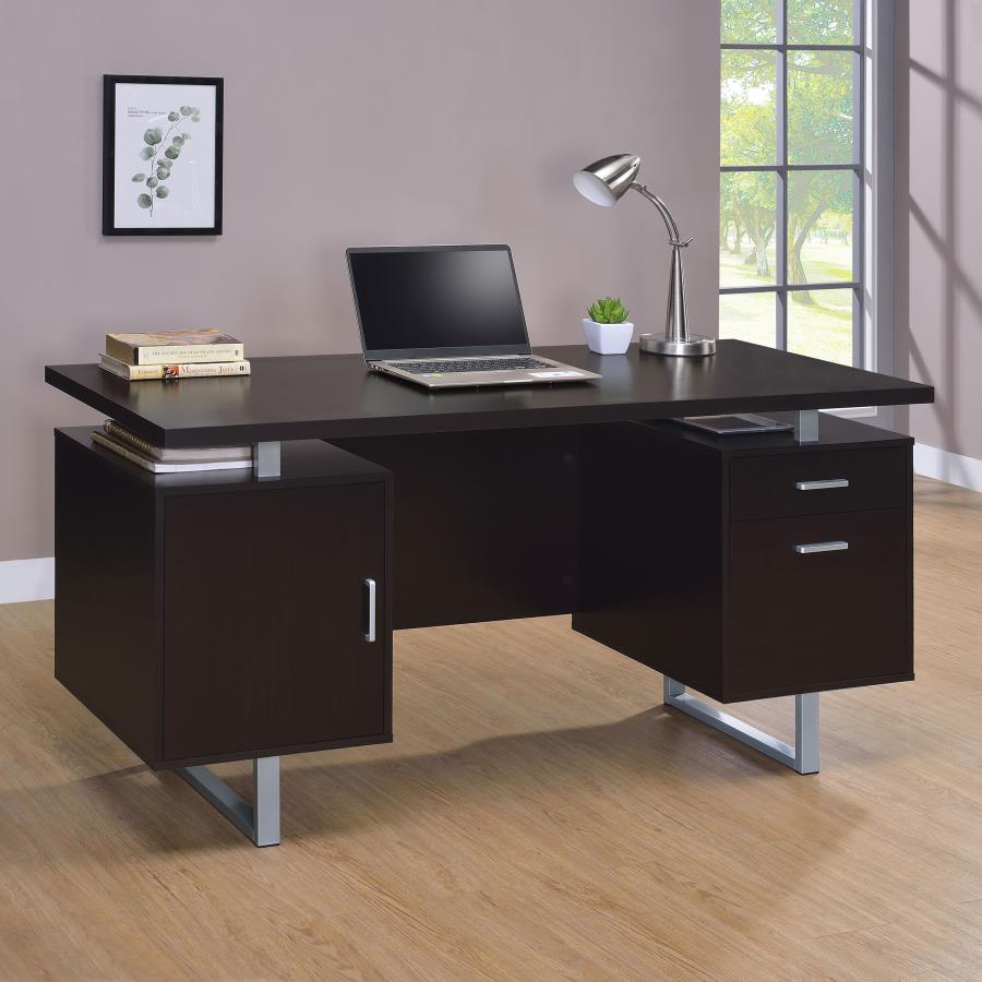 Escritorio de oficina con almacenamiento rectangular Lawtey Cappuccino 801521