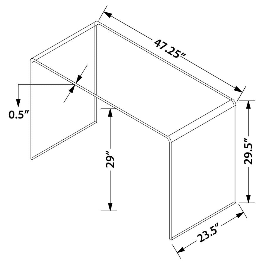 Escritorio de cristal transparente Ripley 801581
