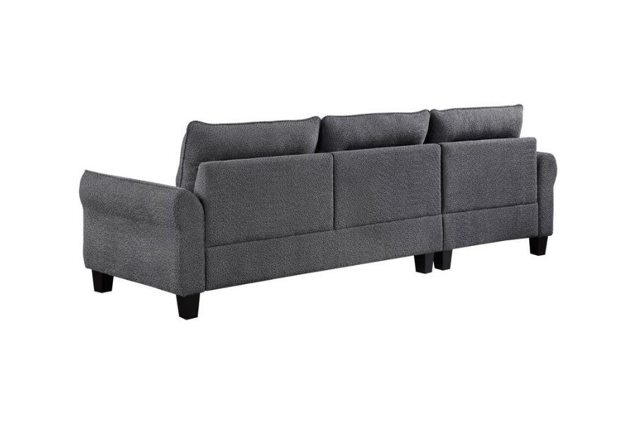 Sofá chaise longue con brazos curvos tapizado en gris Caspian 509540