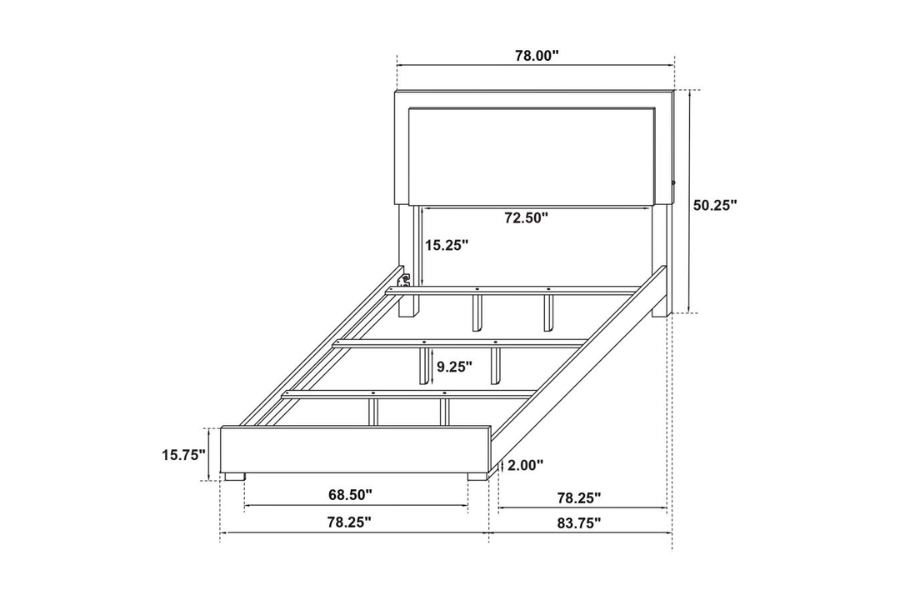 Juego de dormitorio Marceline Eastern King de 4 piezas, color negro 222831KE-S4