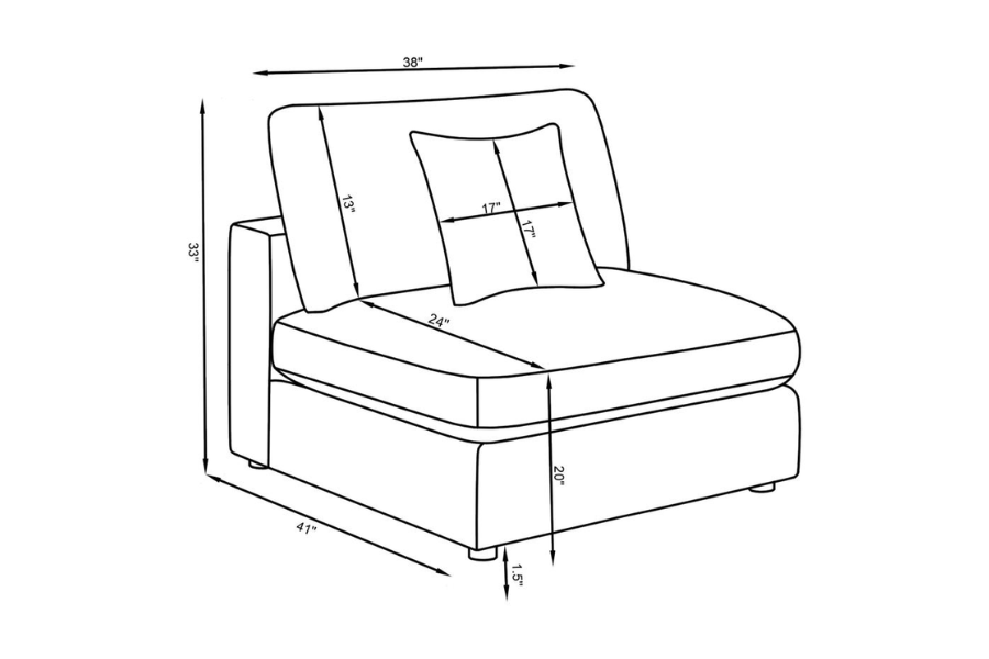 Sofá modular seccional tapizado de 6 piezas Serene Beige 551321-SET
