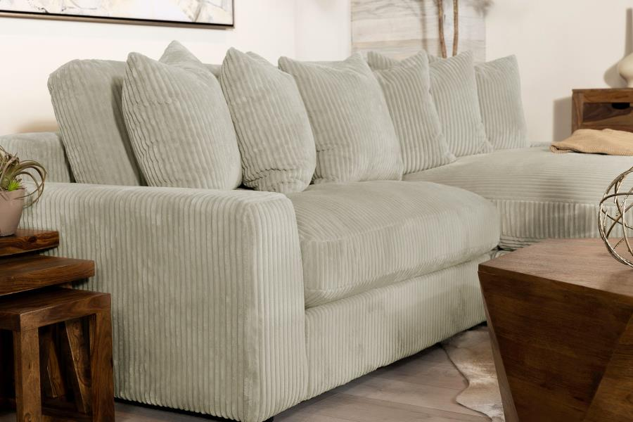 Sofá chaise longue reversible tapizado Blaine en color arena 509899