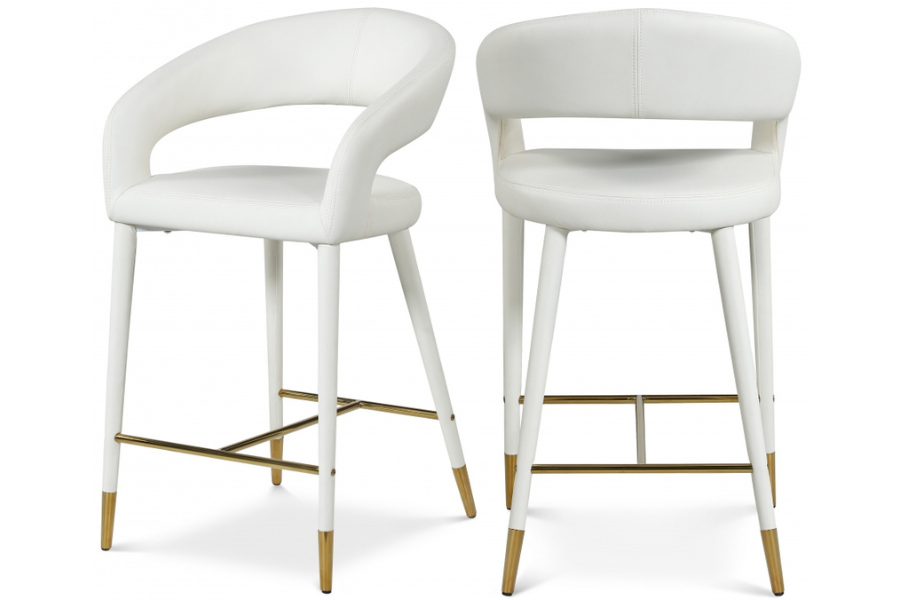 Destiny Boucle Fabric Stool SKU: 542Cream-C