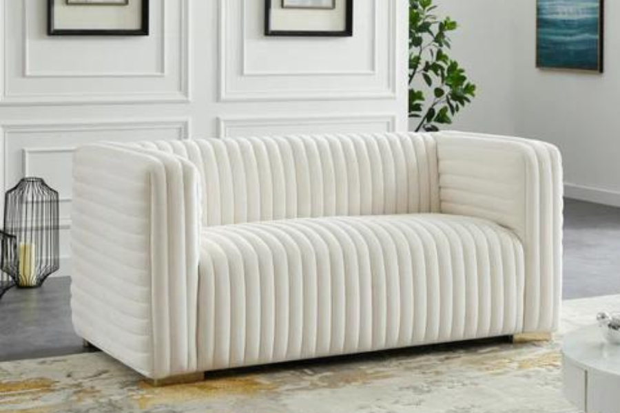 Ravish Velvet Loveseat SKU: 640Cream-L