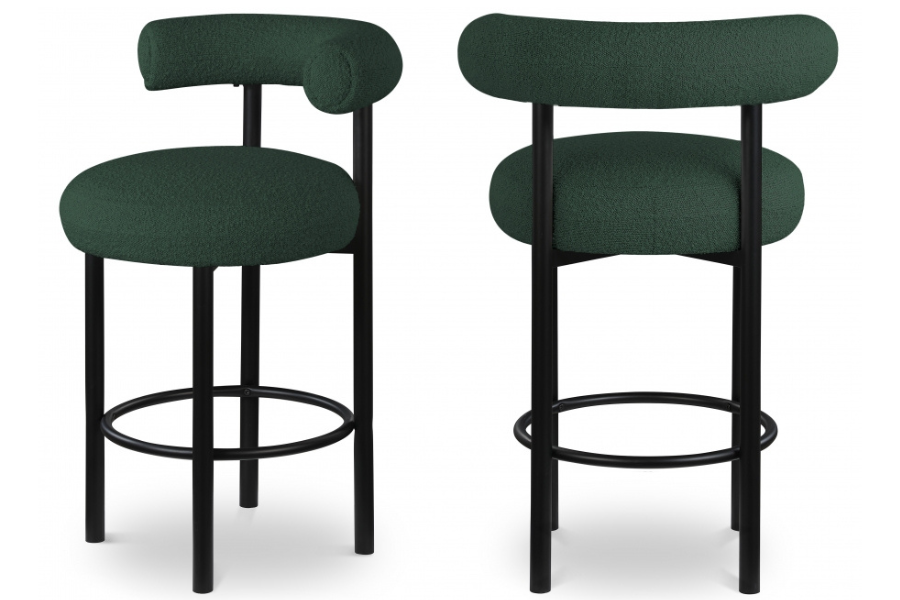 Bordeaux Boucle Fabric Stool SKU: 551Green-C