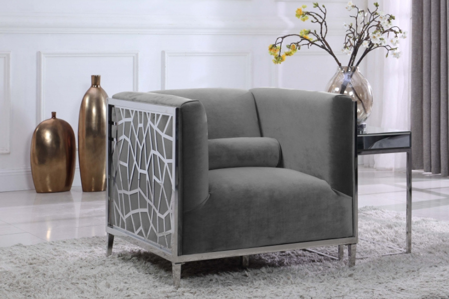 Opal Velvet Chair SKU: 672Navy-C
