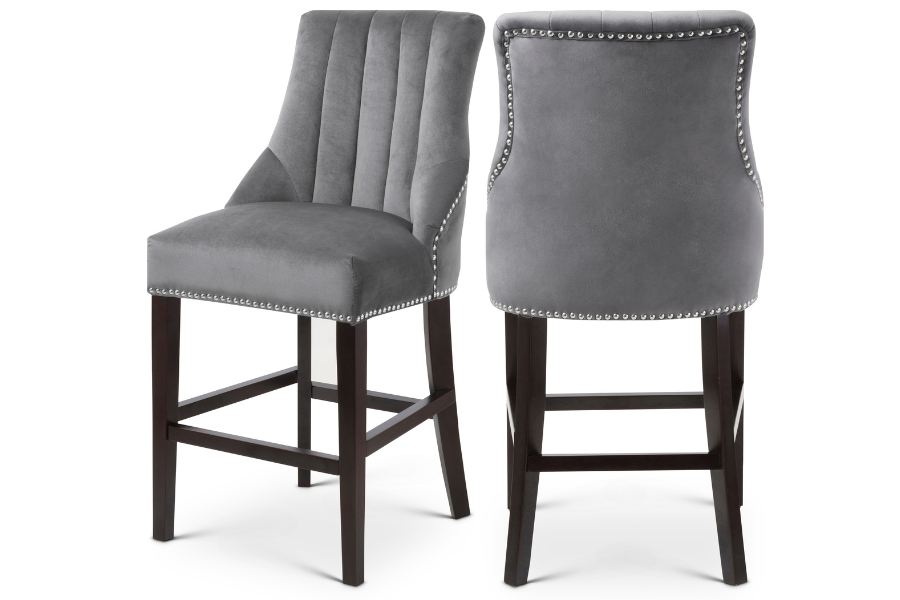 Oxford Velvet Counter Stool SKU: 722Grey-C