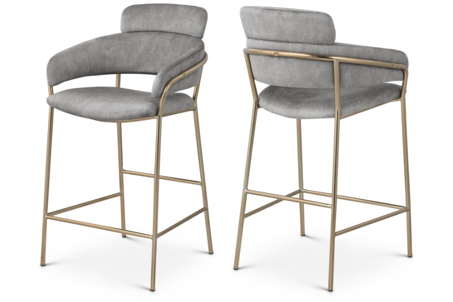 Yara Velvet Counter Stool SKU: 550Grey-C