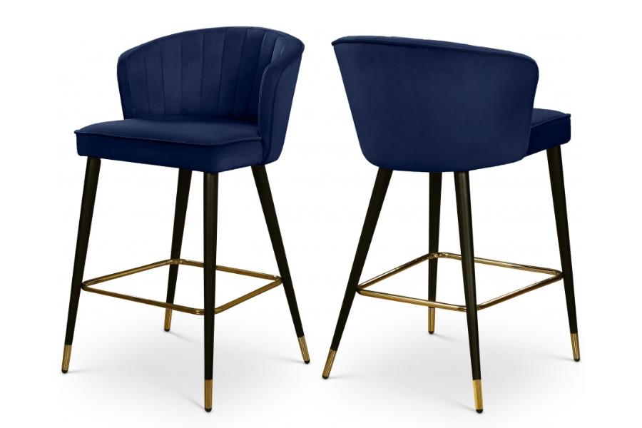 Cassie Velvet Counter Stool SKU: 793Navy-C