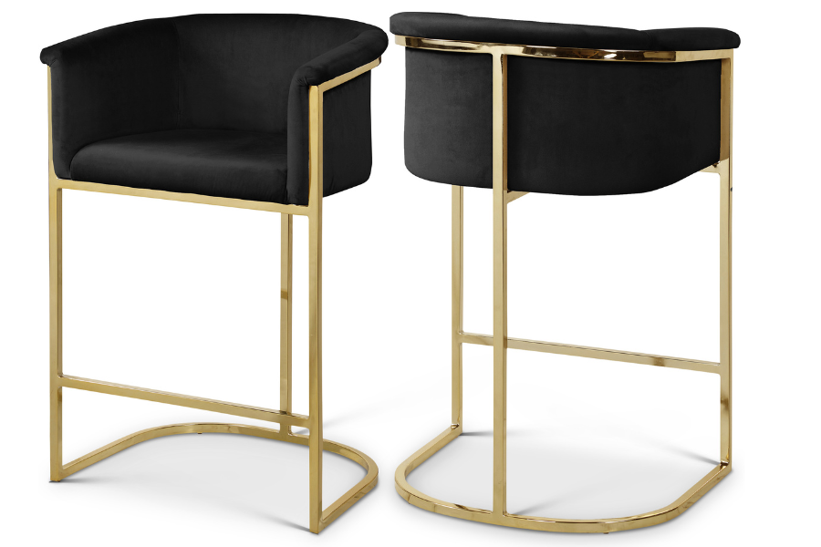 Donatella Velvet Counter Stool SKU: 700Pink-C