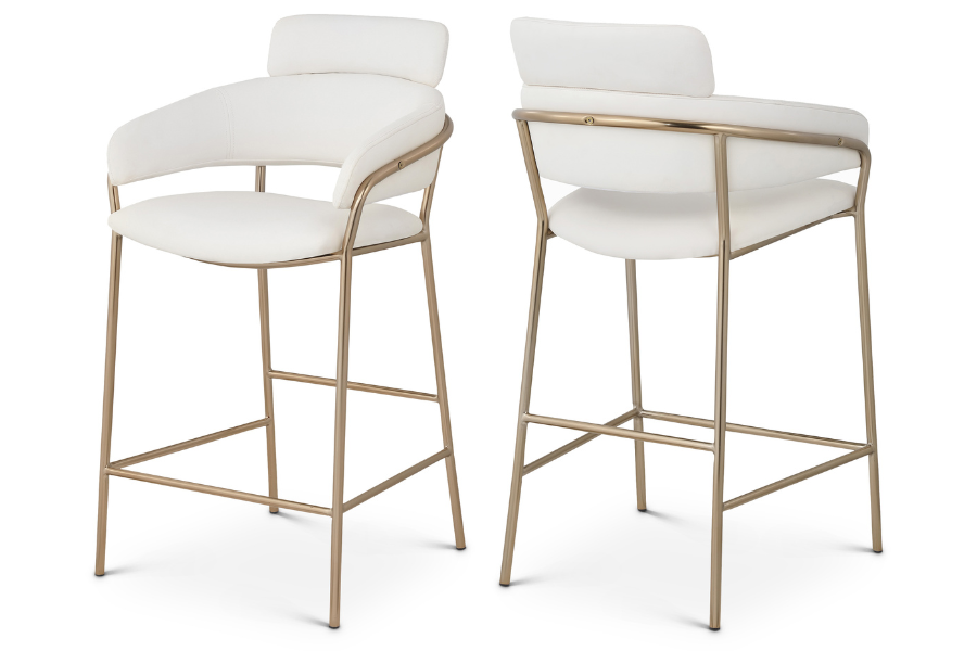 Yara Faux Leather Counter Stool SKU: 550Cream-C