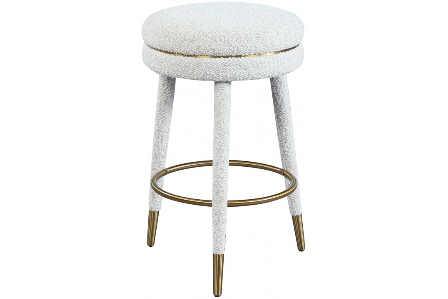 Coral Boucle Fabric Counter Stool SKU: 723Cream