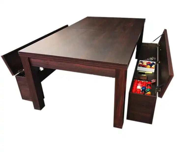 practical Classical 2in 1 Solid wood frame pool table dining table and chair combo for sale china