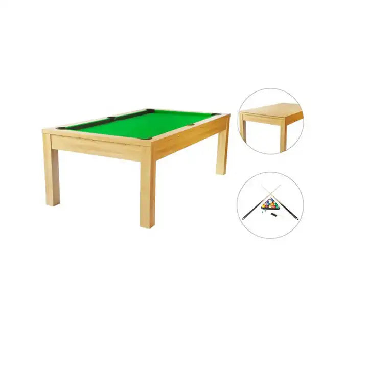 practical Classical 2in 1 Solid wood frame pool table dining table and chair combo for sale china