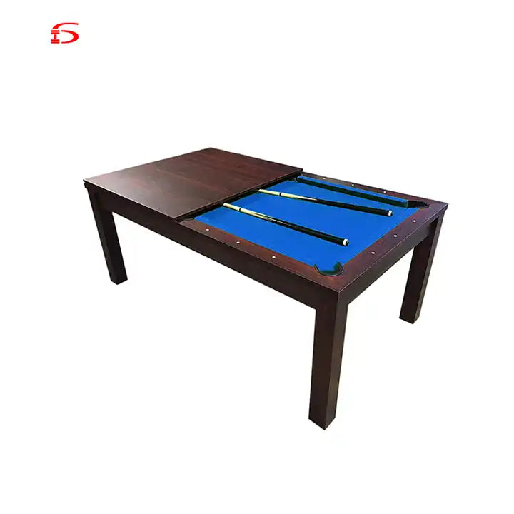 practical Classical 2in 1 Solid wood frame pool table dining table and chair combo for sale china