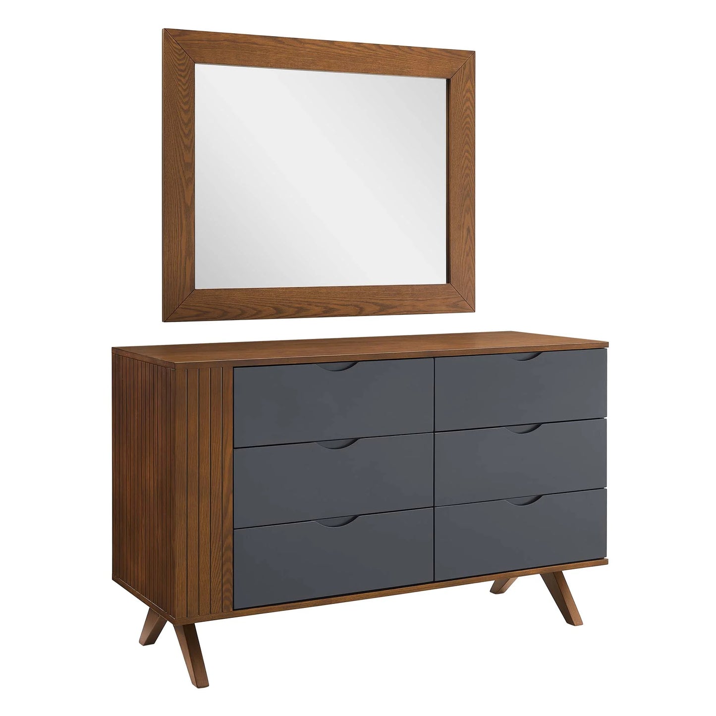 Dylan Dresser and Mirror in Walnut FREE SHIPPING.