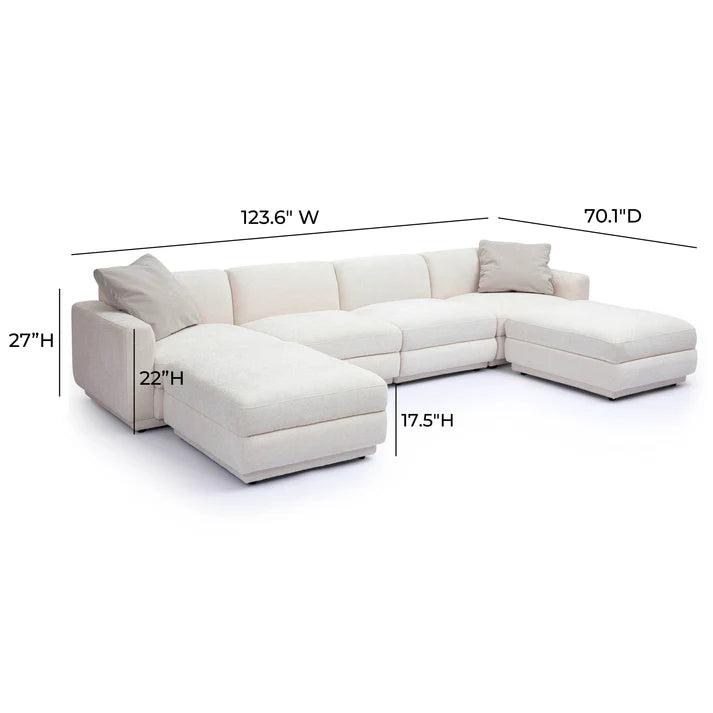 Perry 6-Piece Cream Chenille Modular U-Sectional